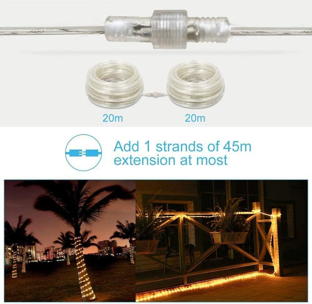 HAUSPROFI 20M 400LED Lichterschlauch Außen, Lichterkette Strombetrieben Warmweiß, IP44 Wasserdicht