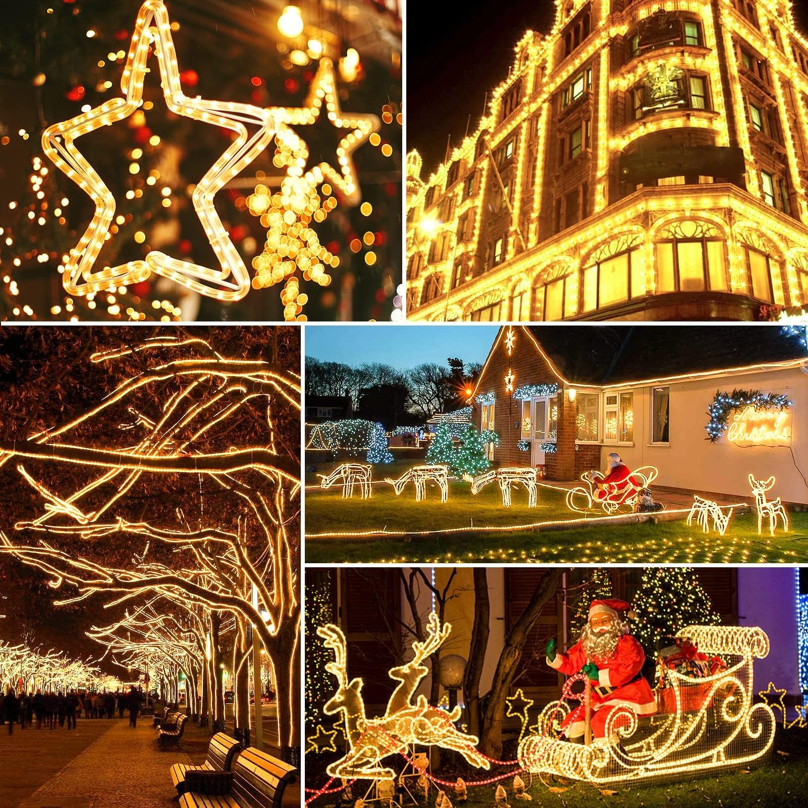 HAUSPROFI 20M 400LED Lichterschlauch Außen, Lichterkette Strombetrieben Warmweiß, IP44 Wasserdicht